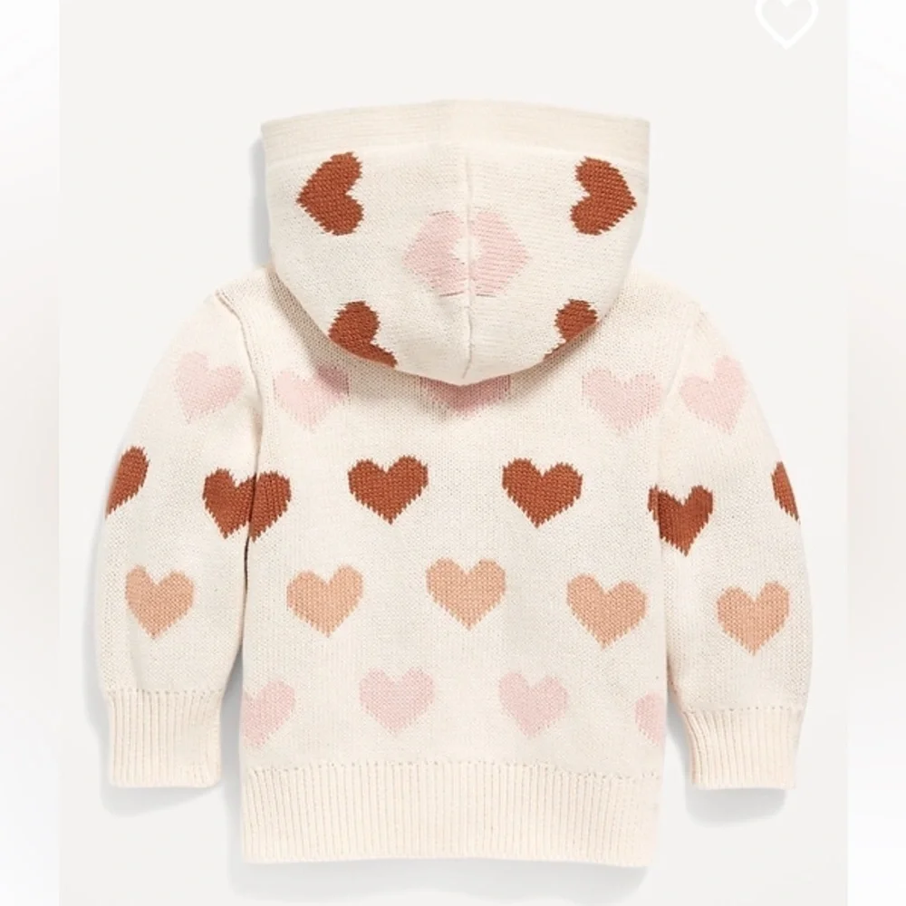 Baby Girl’s 6-12 Months, Three Piece Bundle, Heart Cardigan, Pants and Dress